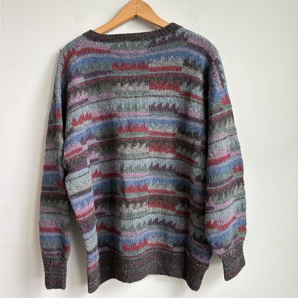 Pavo Real Hand Knit in Peru 100% Pure Alpaca Wool Sweater XL